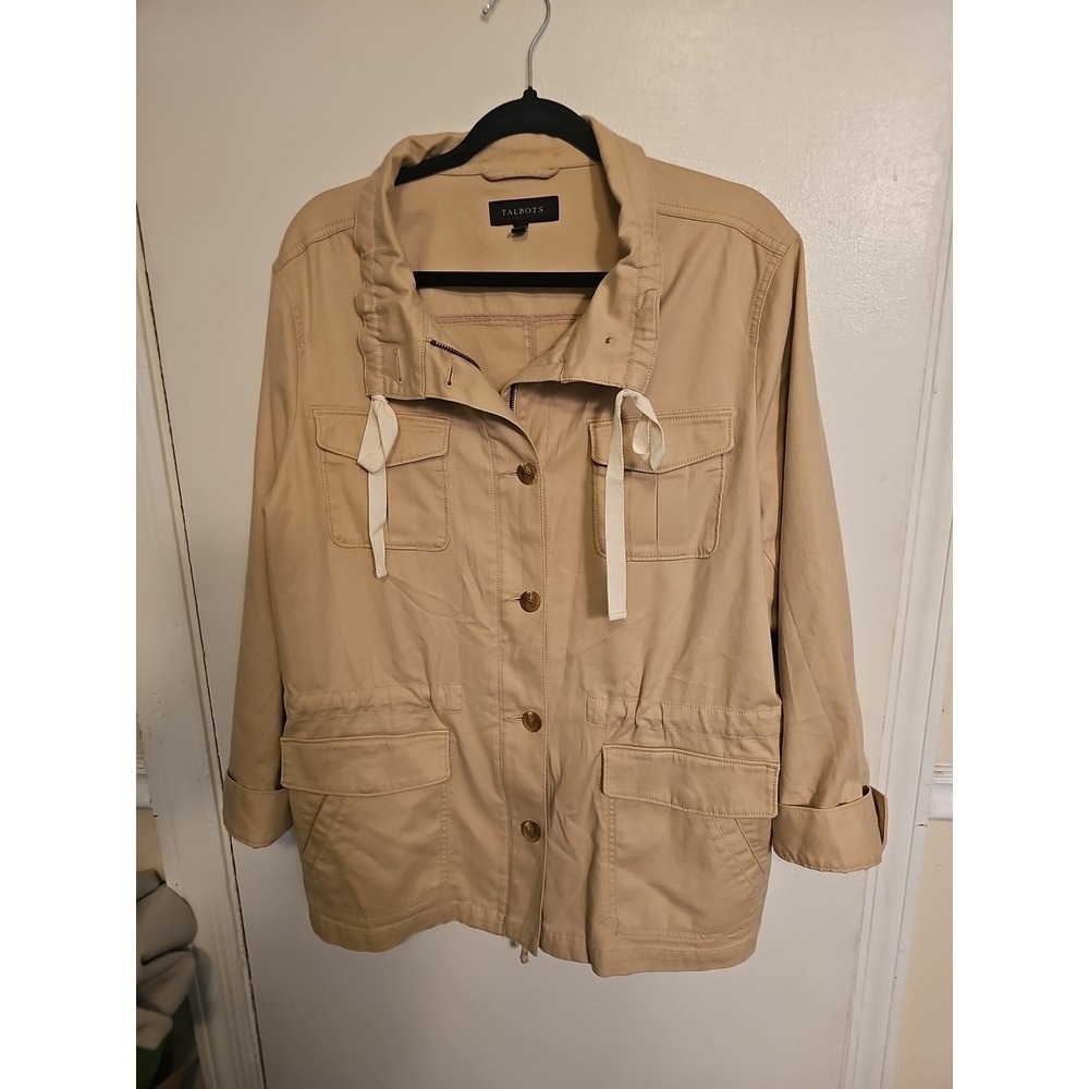 Talbots Twill Field Jacket Khaki XLARGE
